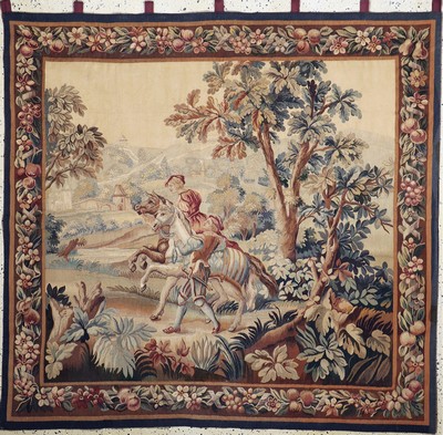 Tapiserie antik, Frankreich, 19.Jhd, Wolle mit Seide auf Wolle, ca. 181 x 174 cm, EHZ: 2