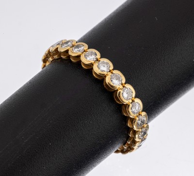 18 kt Gold Brillant-Memoryring, GG 750/000, Brillanten zus. ca. 0.96 ct Weiß/si-p 1, RW 55, total ca. 2.3 g