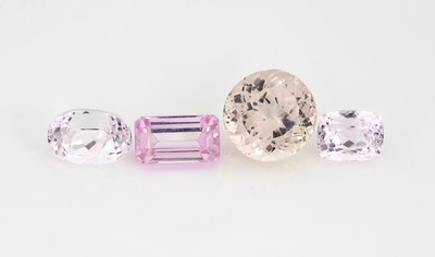 Lot 4 lose Kunzite, ca. 54.16 ct, versch. Größen, Schliffformen und Farbnuancen
