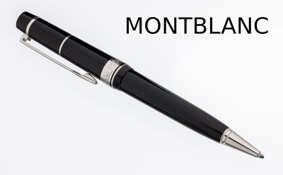MONTBLANC Kugelschreiber "Arturo Toscanini", Special Edition 2007, schwarzer Edelharz, Drehmechanismus, Monturen platiniert, Clip in Form ...