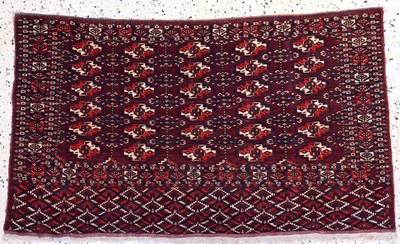 Tekke Tschowal antik, Turkmenistan, 19.Jhd,Wolle auf Wolle, ca. 120 x 70 cm, EHZ: 2,aus Sammlungsauflösung