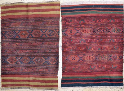 1 paar Mafraschteile antik, Schahsawan,Persien, um 1900, Wolle auf Wolle, ca. 150 x 110 cm, EHZ: 2