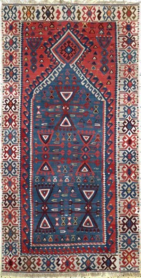 Konya"Gebetskelim"antik, Türkei, 19.Jhd, Wolle auf Wolle, ca. 190 x 100 cm, EHZ: 2, (kleine Restaurierungen),aus Sammlungsauflösung