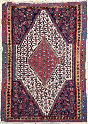 Senneh Kelim, Persien, Mitte 20.Jhd, Wolle auf Baumwolle, ca. 150 x 110 cm, EHZ: 2,aus Sammlungsauflösung