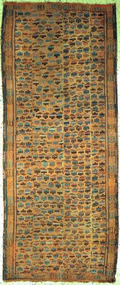 Antiker"Verneh"(4 Bahnig), Persien, 19.Jhd,Wolle auf Wolle, ca. 250 x 105 cm, EHZ: 3,aus Sammlungsauflösung