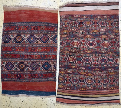 1 paar Mafraschteile, Schahsawan, Persien, um 1900, Wolle auf Wolle, ca. 170 x 100 cm, EHZ: 2