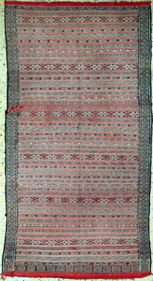 Sumakh alt, Marokko, Anfang 20.Jhd, Wolle auf Baumwolle, ca. 170 x 93 cm, EHZ: 3, (geflickt),aus Sammlungsauflösung