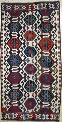 "Aydin"Kelim antik, Türkei, 19.Jhd, Wolle auf Wolle, ca. 295 x 155 cm, EHZ: 2, (kleine restaurierungen))aus Sammlungsauflösung