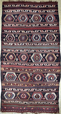 "Weramin"Kelim antik, Persien, 19.Jhd, Wolle auf Wolle, ca. 320 x 172 cm, EHZ: 2 aus Sammlungsauflösung