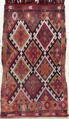 Obruk Cicim antik, Türkei, um 1900, Wolle auf Wolle, ca. 200 x 120 cm, EHZ: 2, (kleine Löcher)