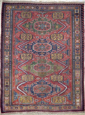 Antiker Sumakh, Kaukasus, um 1900, Wolle auf Wolle, ca. 285 x 220 cm, EHZ: 2, (mittig zusammengesetzt),aus Sammlungsauflösung