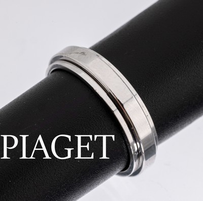 18 kt Gold PIAGET Ring, WG 750/000, mittlere Schiene drehbar, RW 55, sign. und num., ca. 6.3 g
