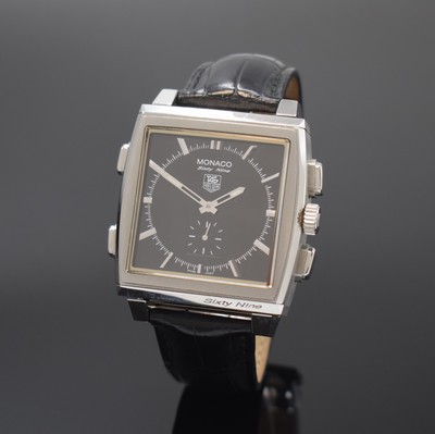 TAG HEUER Monaco Sixty Nine Herrenchronograph mit 2 Werken Referenz CW9110-0, Schweiz um 2000, Handaufzug, Edelstahlgeh. m. Wende- Mechanismus, orig. ...