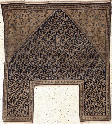 Senneh"Pferdedecke"antik, Persien, 19.Jhd, Wolle auf Baumwolle, ca. 150 x 138 cm, EHZ: 3,aus Sammlungsauflösung