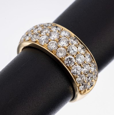 14 kt Gold Brillant-Ring, GG 585/000, 40 Brillanten zus. ca. 2.69 ct (grav.) Weiß/si, RW 54, ca. 6.0 g