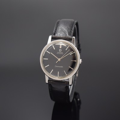 OMEGA Seamaster Herrenarmbanduhr in Stahl Referenz 165.003, Schweiz um 1963, Automatik, Lederband m. orig. Dornschl., Boden m. Seepferdchenlogo ...