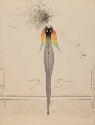 Paul Wunderlich, 1927-2010, Farblithographie, handsign., num. 66/100, ca. 66x50cm, u.Gl., R.