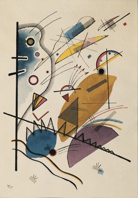 Wassily Kandinsky, 1866-1944, Farblithographie, im Druck monogr. und dat. 23, ca. 33x23cm, PP, u.Gl., R: ca. 53x42cm