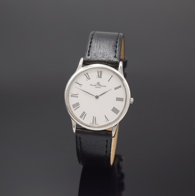 BAUME & MERCIER Classima Armbanduhr in WG 750/000 an Referenz MV045200, Schweiz um 2000, quarz, Boden aufgedr., weißes Zifferbl. m. röm. Zahlen, ...