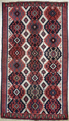 Kuba-Schirwan Kelim antik, Kaukasus, datiert 1312(1891), Wolle auf Wolle, ca. 320 x180 cm, EHZ: 3, (kleine restaurierungen & Risse),aus ...