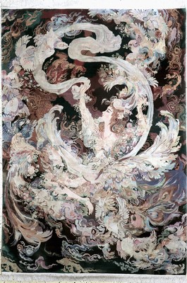 Täbriz fein(80 Raj), China, Ende 20.Jhd, Korkwolle mit und auf Seide, ca. 222 x 156 cm,ca. 1,2 Mio. Kn/qm, EHZ: 1-2
