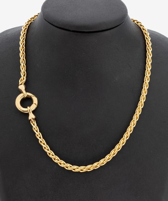 14 kt Gold Collier, GG 585/000, schwere qualitätvolle Verarbeitung, L. ca. 60 cm, Klappschließe, ca. 58.2 g