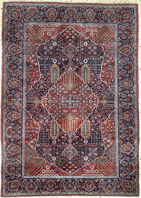 Keschan"Ateschoglou"antik, Persien, um 1900, Korkwolle auf Baumwolle, ca. 196 x 140 cm, EHZ: 3