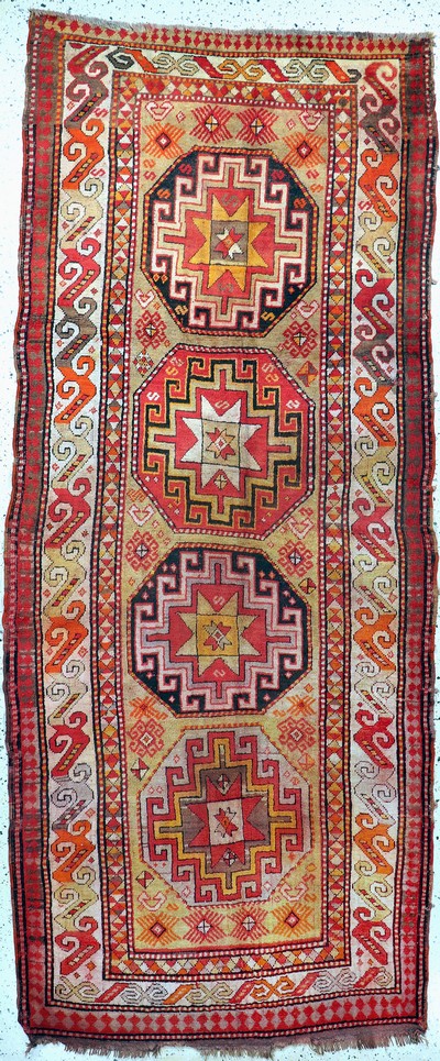 Kazak antik, Kaukasus, um 1900, Wolle auf Wolle, ca. 332 x 140 cm, EHZ: 3