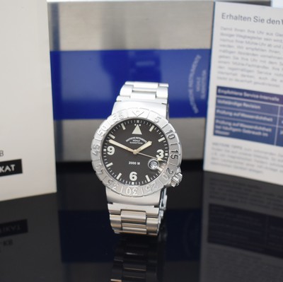 NAUTISCHE INSTRUMENTE MÜHLE GLASHÜTTE/SA. Herrenarmbanduhr Modell Nautic-Timer Referenz M1-41-20, Automatik, Edelstahlgeh. inkl. Gliederband m. ...