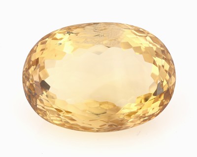 Handschmeichler aus Citrin, 1067.00 ct, ovalfacett. im Scherenschliff, auch als Briefbeschwerer geeignet, ca. 7.5 x 5 x 3.5 cm, gewogen