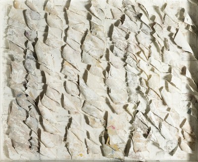 Haidy Hausmann, 1946-2017, Acryl über Stoff auf Holzplatte, sign. und dat. 83, unter Plexiglas gerahmt, ca. 51x44cm