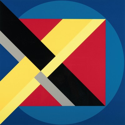 Gerd Lind, geb. 1942 Mannheim, Farbserigraphie, handsign., num. 87/100, betitelt S.K.X.1976, ca. 50x50cm, u.Gl., R. ca. 71x62cm, Studium an der ...