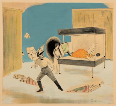 Corinne von Lebusa, geb. 1978 Herzberg, Albatroso, Mischtechnik auf Papier, rechts unten sign. und dat. 2005, rückseitig betitelt, ca. 53x57cm