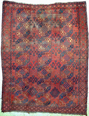 Ersari antik, Turkmenistan, 19.Jhd, Wolle auf Wolle, ca. 286 x 220 cm, EHZ: 4