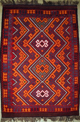 Maymeneh Kelim, Afghanistan, Mitte 20.Jhd, Wolle auf Wolle, ca. 368 x 255 cm, EHZ: 4