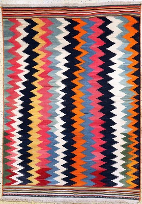Gabbeh Kelim, Persien, Mitte 20.Jhd, Wolle auf Wolle, ca. 226 x 162 cm, EHZ: 2