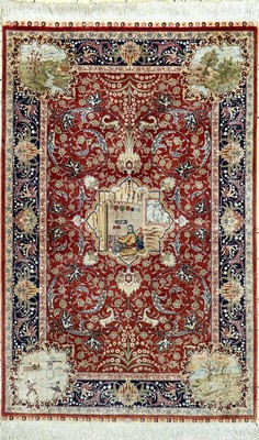 Hereke Seide fein, China, Ende 20.Jhd, reine Naturseide, ca. 123 x 80 cm, ca. 1,0 Mio. Kn/qm, EHZ: 1-2