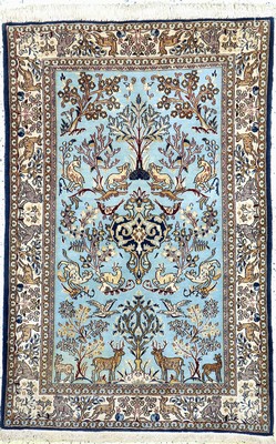 Ghom alt, Persien, Mitte 20.Jhd, Wolle mit Seide, ca. 160 x 106 cm, Reinigungsbedürftig, EHZ: 2