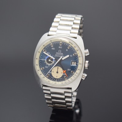 OMEGA Seamaster Armbandchronograph Referenz 176.007, Schweiz 1973, Automatik, Edelstahlgeh. inkl. orig. Gliederband Ref. 1162 mit Faltschl., verschr. ...