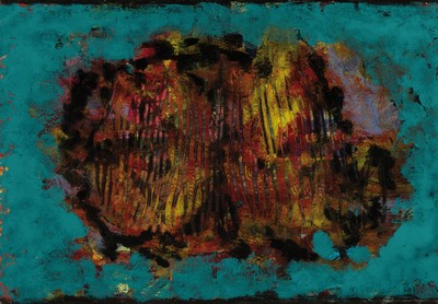 Herbert Halberstadt, 1935-2020 Mannheim, "22", Mischtechnik auf Papier, Unikat, verso signiert und gestempelt, unter Glas gerahmt 73x53 cm; ...