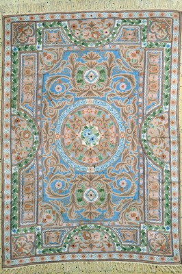 Baumwollstickerei, Indien, Ende 20.Jhd, merzerisierte Baumwolle, ca. 175 x 120 cm, EHZ: 1 (kleiner Brandfleck).