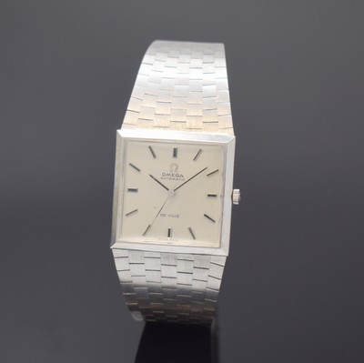 OMEGA Werk im neutralen WG 750/000 Gehäuse, Automatik, Werk Schweiz um 1969, Geh. und Band später, Boden aufgedr., silb. De Ville Zifferbl. m. ...