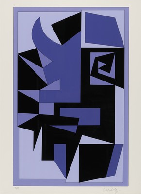 Viktor Vasarely, 1906-1997, Santorin, Farbserigraphie, handsign., num. 59/200, ca. 62x40cm, PP, u.Gl., R. ca. 91x71cm
