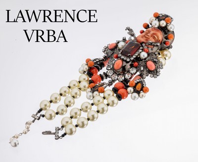 Prunkvolle Brosche mit Collier LAWRENCE VRBA, New York 1990er Jahre, aus der sogen. Maharajah Serie, Lawrence VRBA war einst Designer für Miriam ...