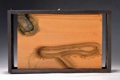 Hans Brockhage, 1925-2009 Schwarzenberg, Unendliche Schleife, geschnitztes Holz, rückseitig auf altem Etikett betitelt und handsigniert, dat. 12/85, ...