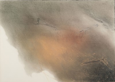 Georg Thorsten Schade (Kozik), geb. 1948, Glut, Mischtechnik auf Papier, rückseitig betitelt und sign. Kozik, ca. 51x36cm, u.Gl. R. ca. 63x50cm
