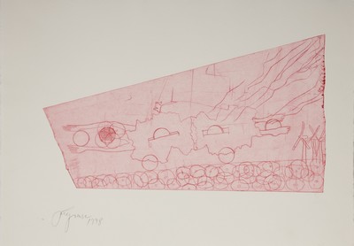 Felix Droese, geb. 1950, Die Kommission, Radierung von 1998, handsign. und dat., Blattgr. ca. 38x53cm