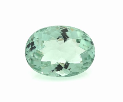 Loser Turmalin, ca. 4.16 ct, facett. Oval- schliff, Greenish Blue, 11.47 x 8.52 x 5.97 mm, lt. AIG Expertise mit Handelsnamen Paraiba