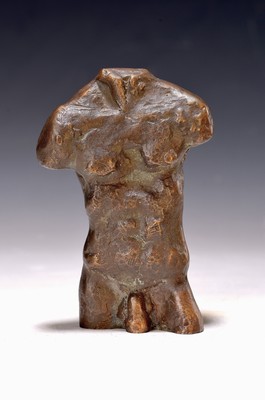 Unbekannter Künstler, 20. Jh., Männertorso, vollplastische Bronzefigur, H. ca. 12.5 cm