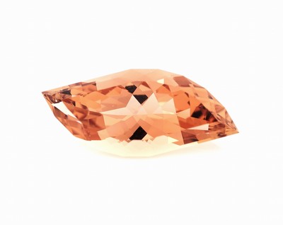 Loser Imperial Topas ca. 39.2 ct, facett. Fantasieschliff, Light Reddish Orange, ca. 35.9 x 15.6 x 11.1 mm,